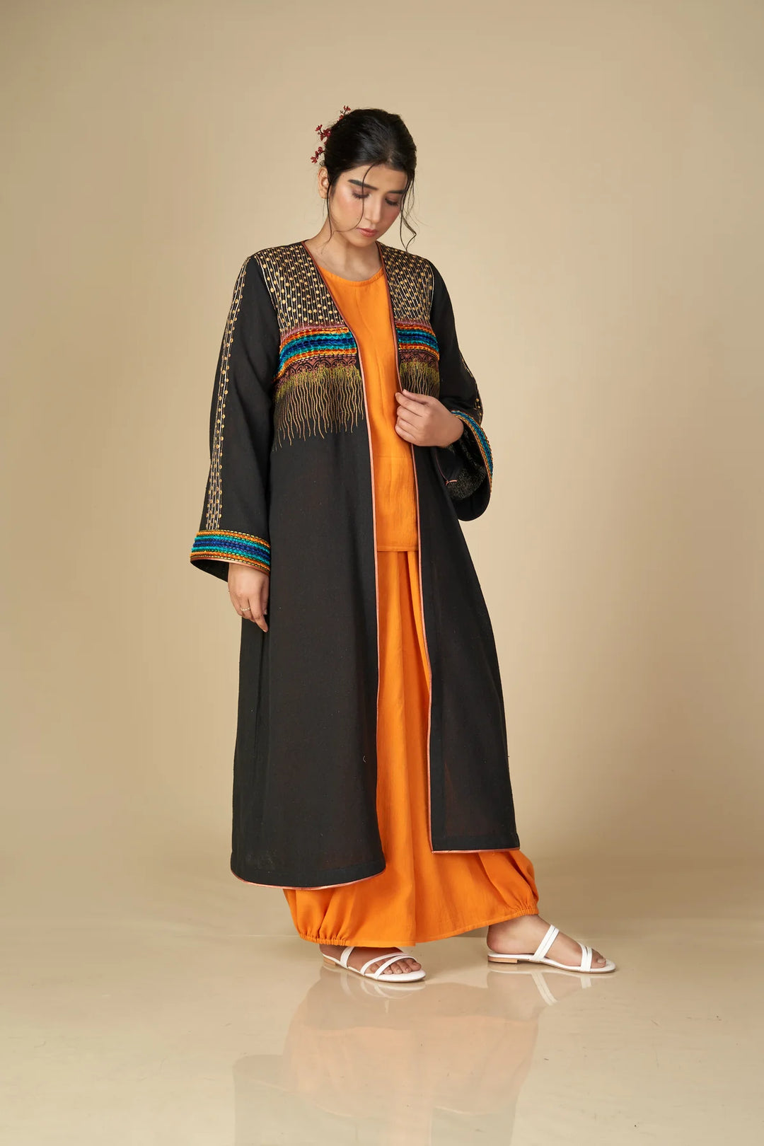 EMBROIDERED LONG JACKET S24-F47