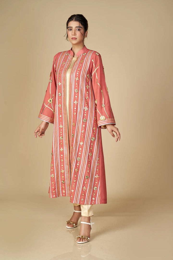 EMBROIDERED LONG JACKET S24-F04